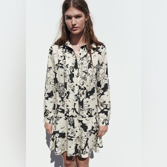 PRINTED SHIRT DRESS
ECRU / BLACK - Picture 5 of 10